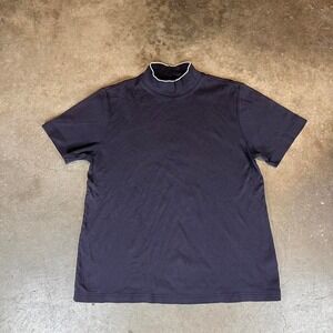 Lands' End navy blue mock neck t-shirt Women's Size M